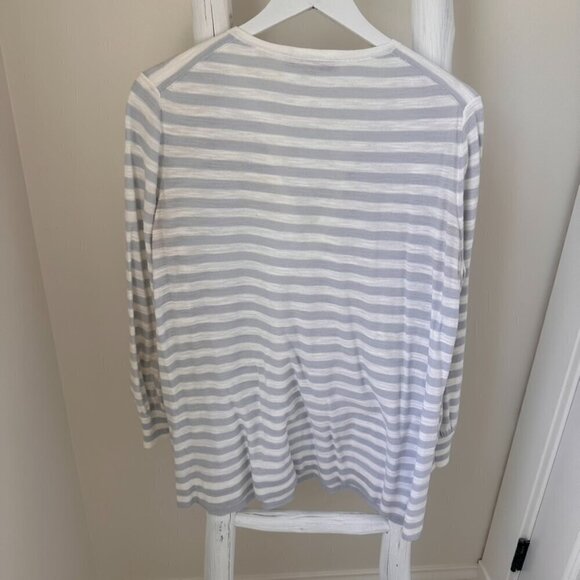 Loft Striped Tassel Tie Lightweight Tunic Sweater SZ L - Picture 3 of 10